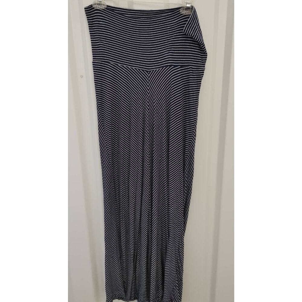 Motherhood Maternity Maxi Skirt Striped Nautical Navy Blue Small